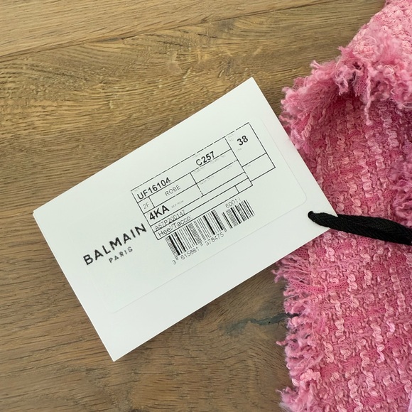 NWT Balmain Pink Sleeveless Tweed Dress - Picture 6 of 9